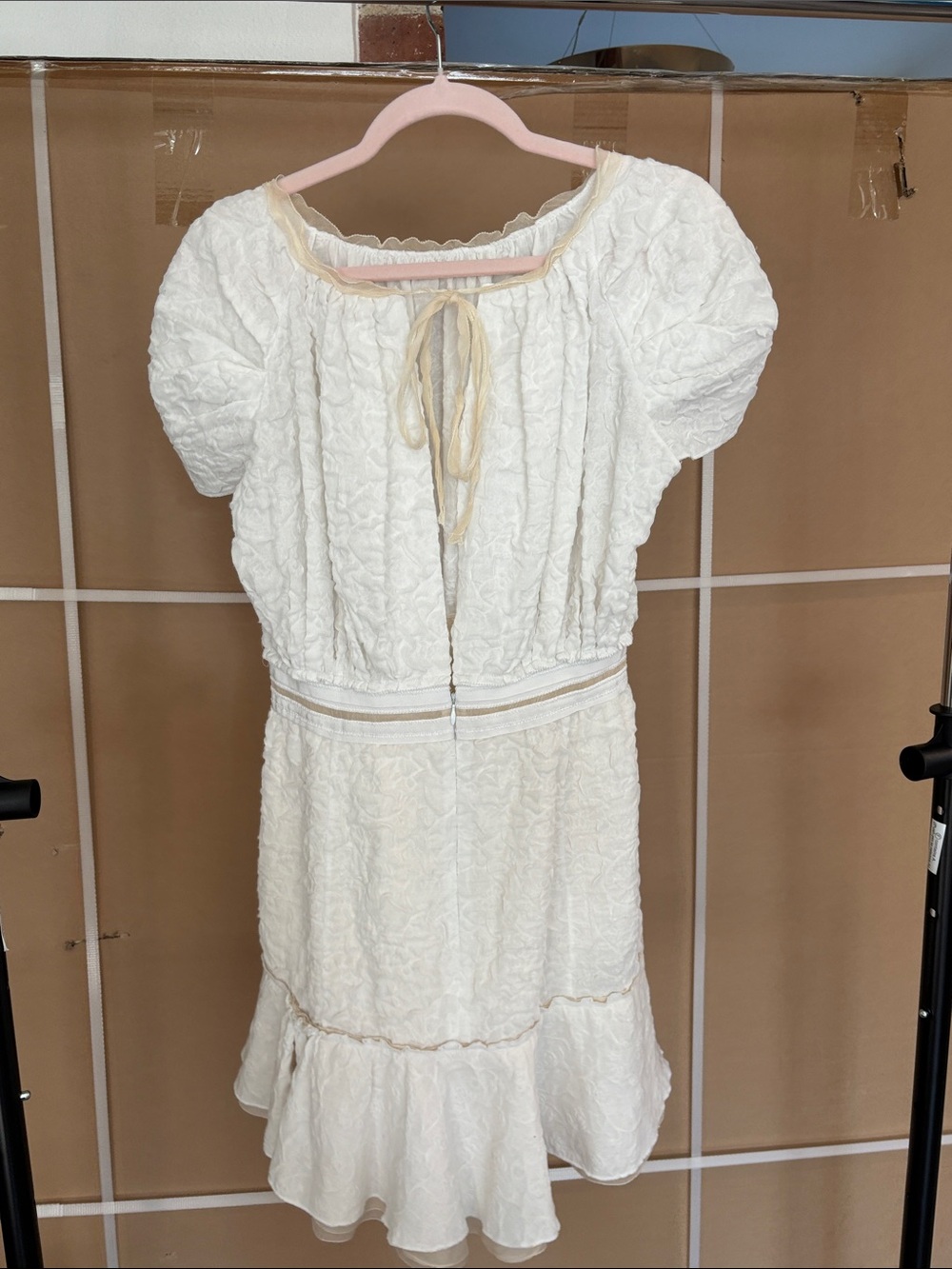Nina Ricci Ivory Textured Mini Dress - Picture 3 of 6